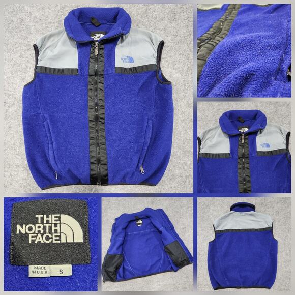 VTG 90s The North Face TNF Mens S Small Fleece Full Zip Vest Jacket USA Made - Picture 1 of 12